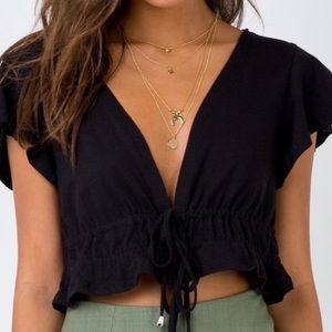 Princess Polly Black Crop Top